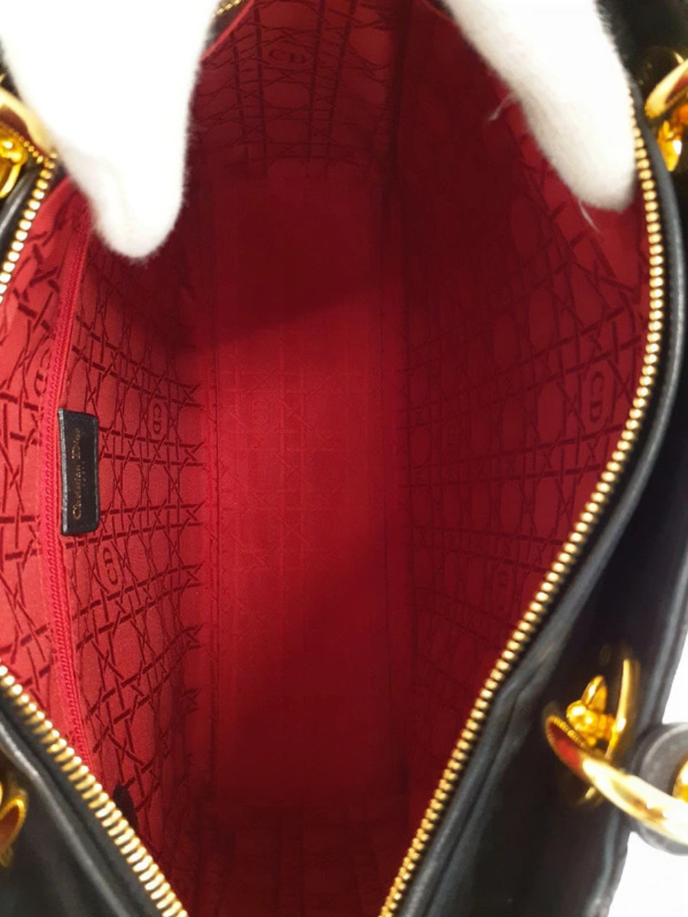 Christian Dior Lady Dior Bag Cannage Quilted Lambskin Black - Picture 3 of 9